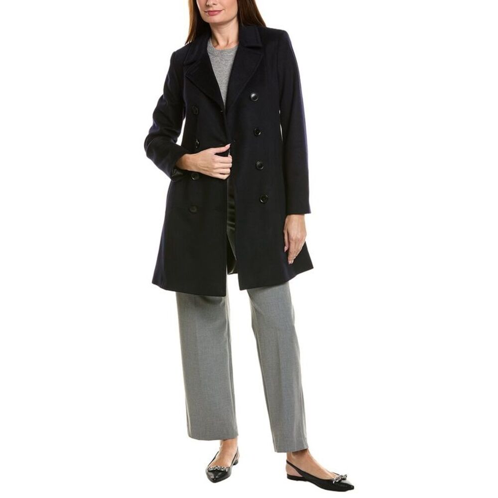 Sofia Cashmere Womens Sofiacashmere Modern Wool & Cashmere-Blend Trench Coat,